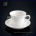 Royal Fine Bone Porzellan Porzellan Western Design weiße Kaffeetasse mit Untertasse